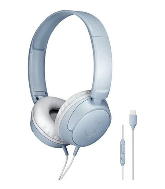 Audio-Technica ヘッドホン ATH-S120C(ブルーグレー)